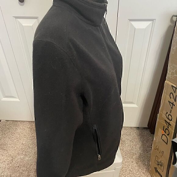 Eddie Bauer Womens Large Black Full ZIP Polyester Fleece Thick Jacket - Picture 2 of 5